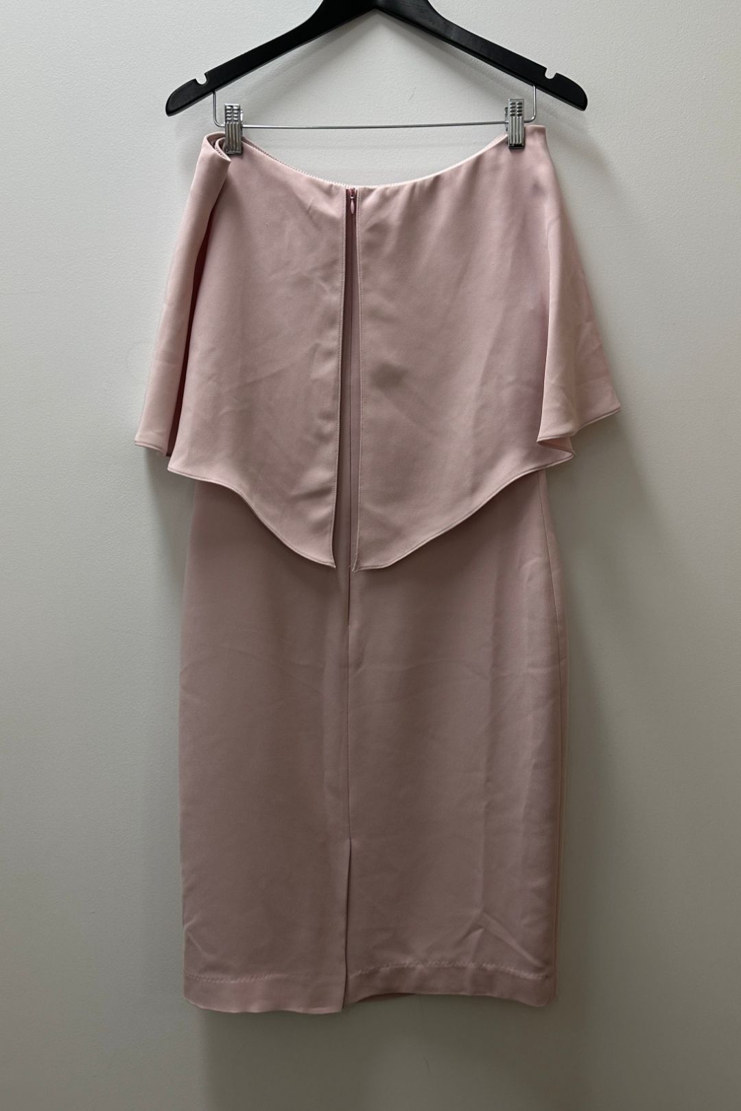Carla Zampatti  Blush Crepe Cape Knee Length Dress