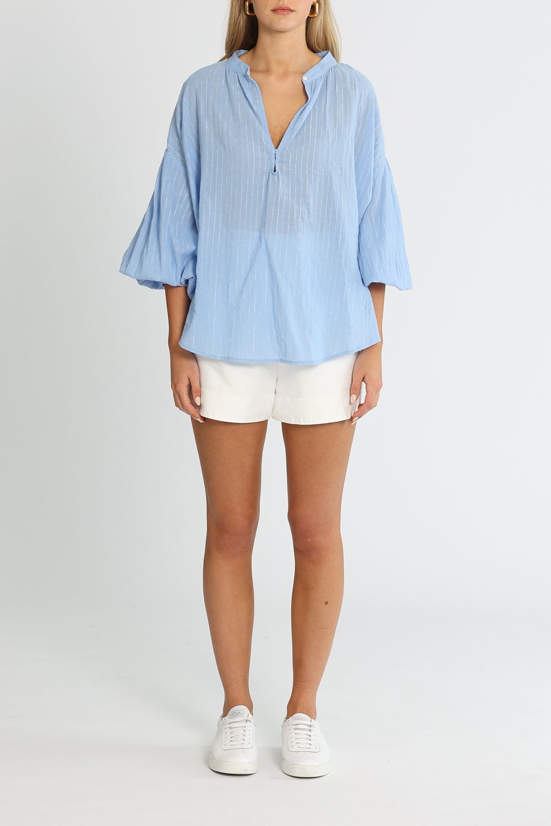 Bohemian Traders Freya Top Periwinkle Lurex