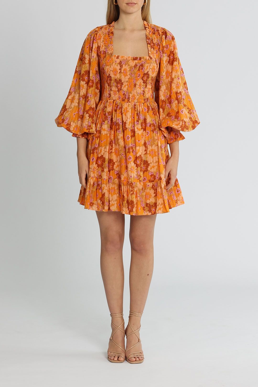 Bohemian Traders Shirred Mini Dress