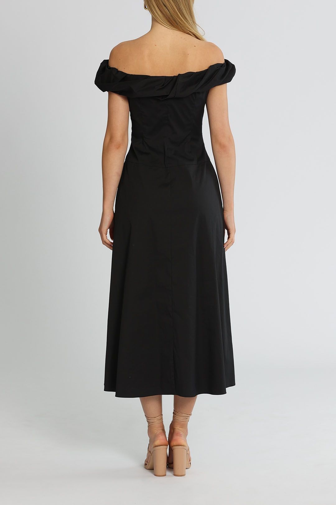 Bondi Born Montego Dress Black Off Shoulder