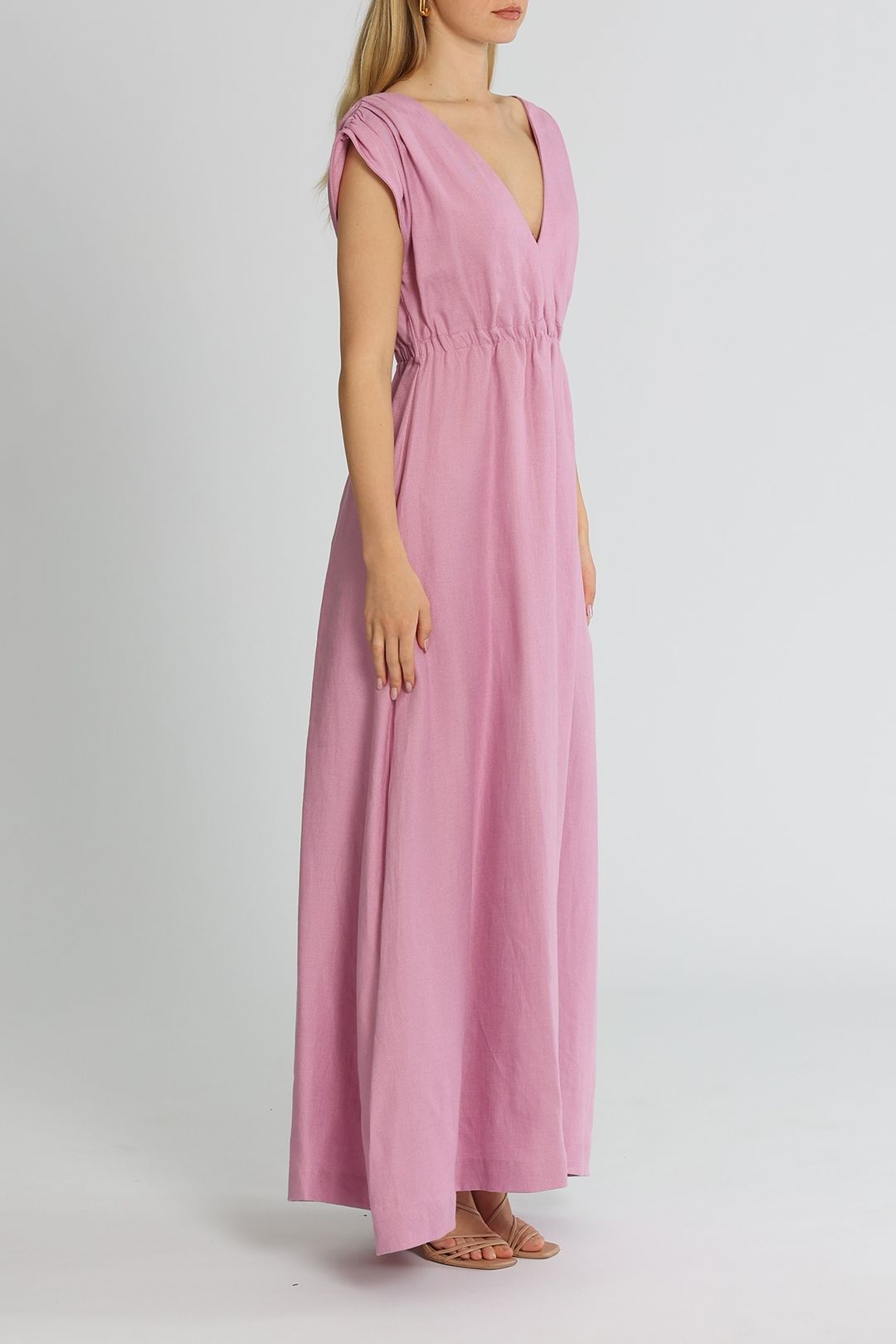 Bondi Born Saint Martin Linen Dress Lilac