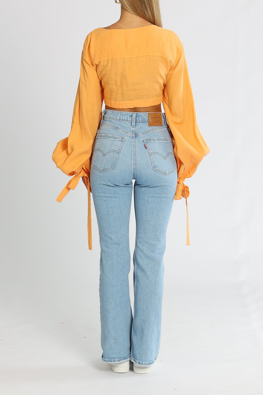 Bondi Born Tobago Organic Linen Top Orange