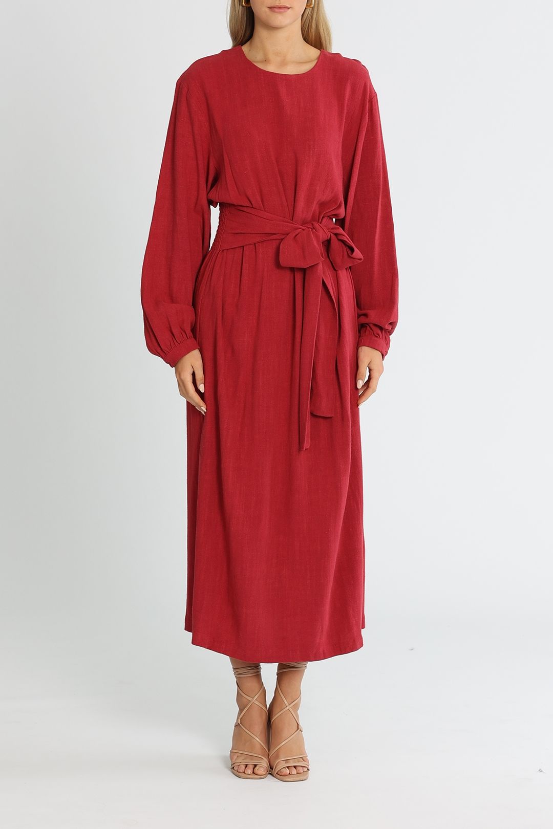Berry Linen Mini Dress