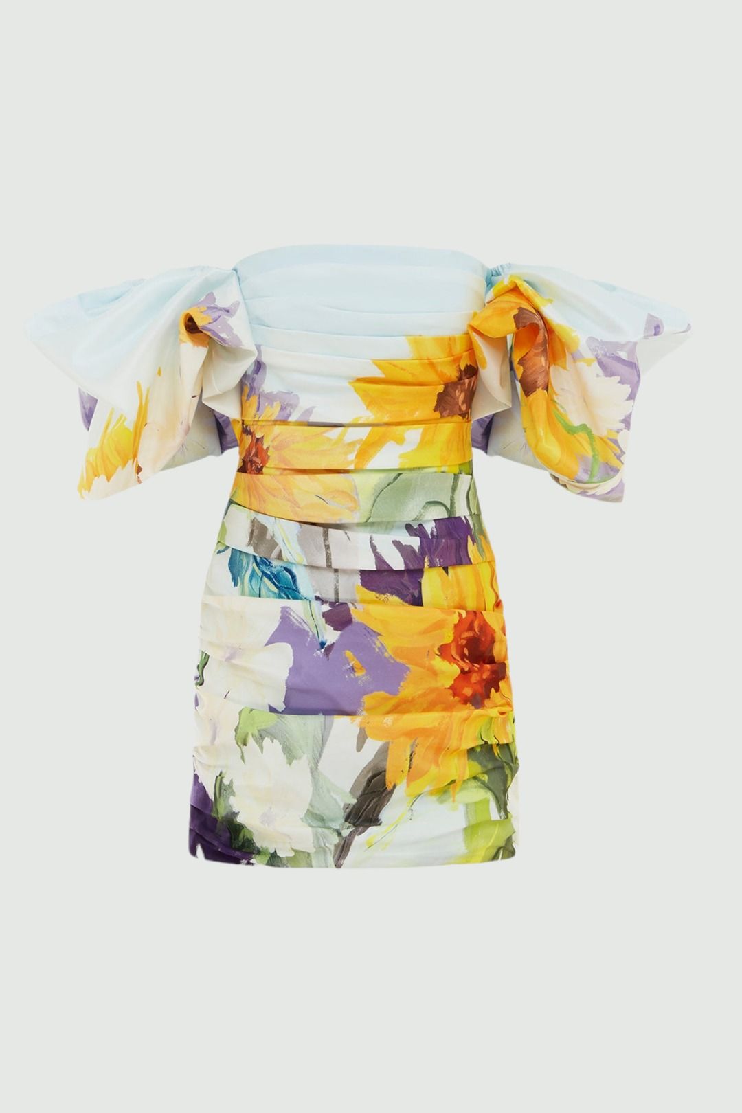 LEO LIN Brenda Puffy Sleeve Mini Dress Sunflower