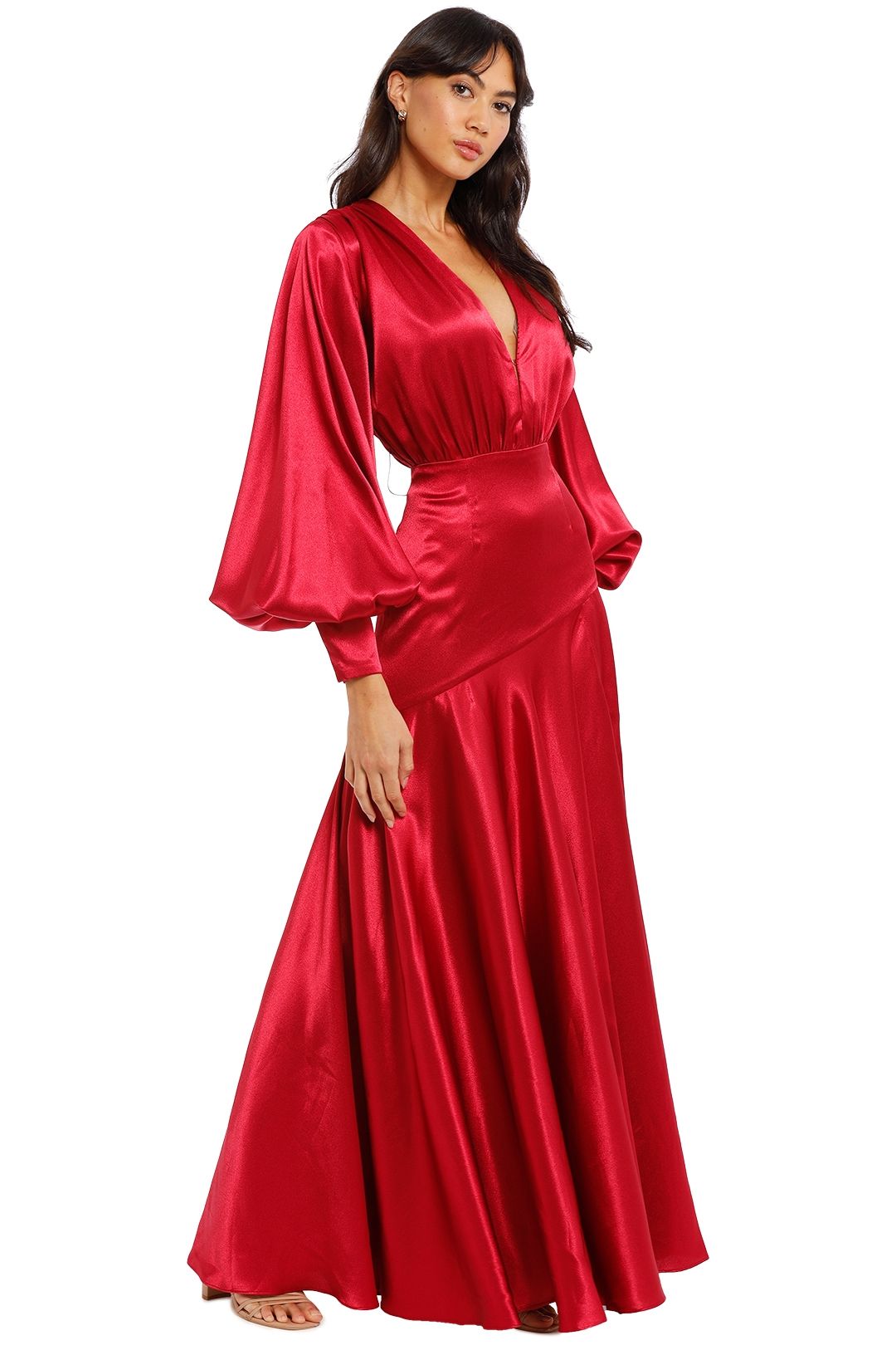 Bronx and Banco Carmen Gown Red Floor Length