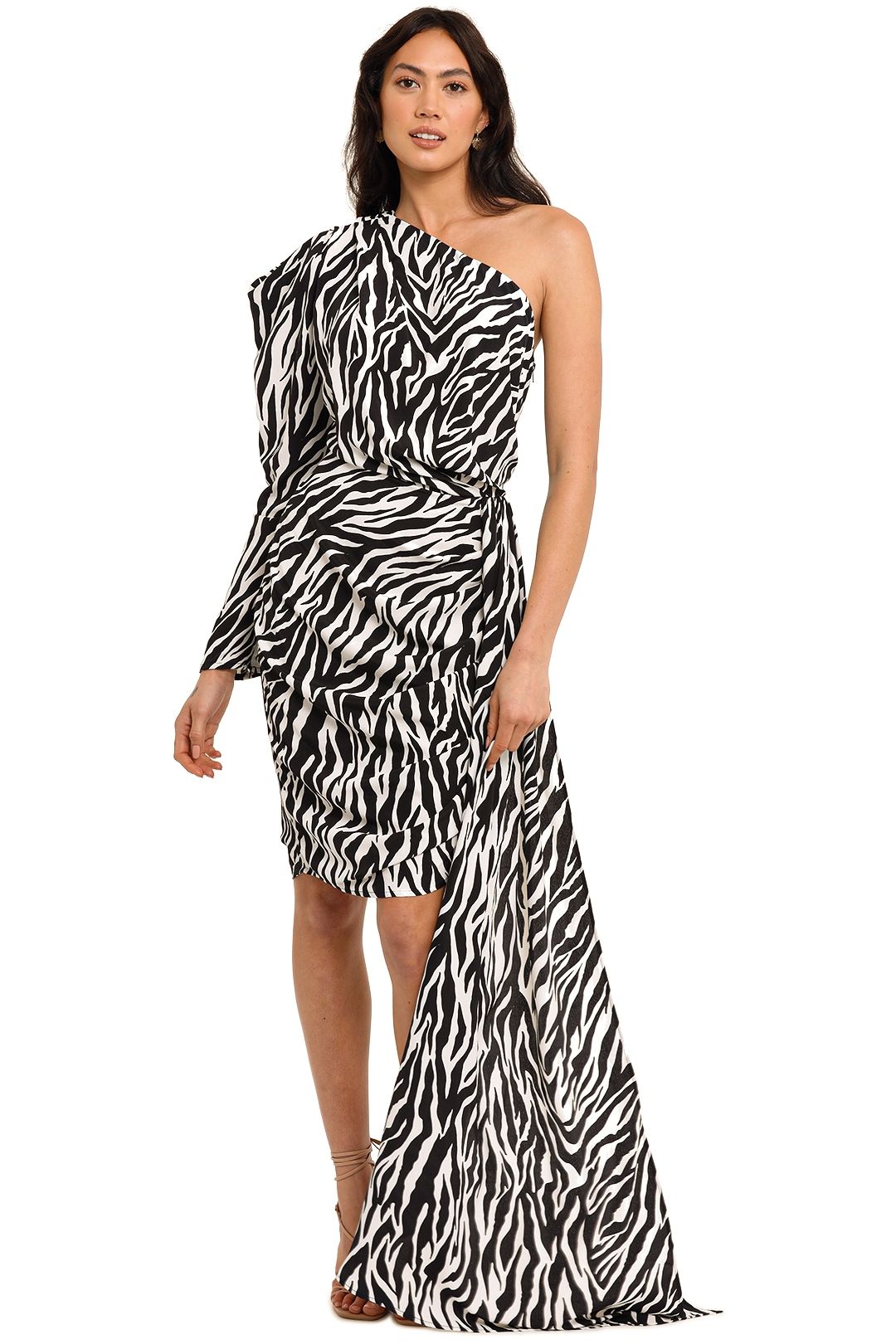 Bronx and Banco Zebra Mini One Shoulder Dress