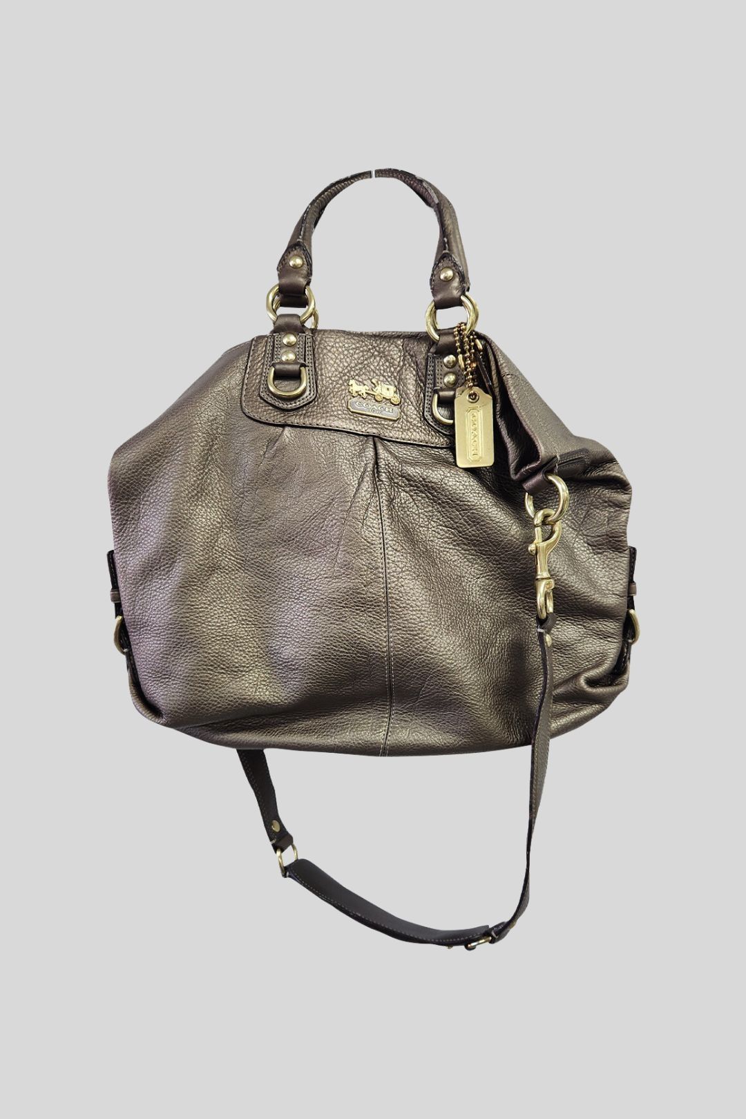 Coach Bronze Leather Crossbody Bag