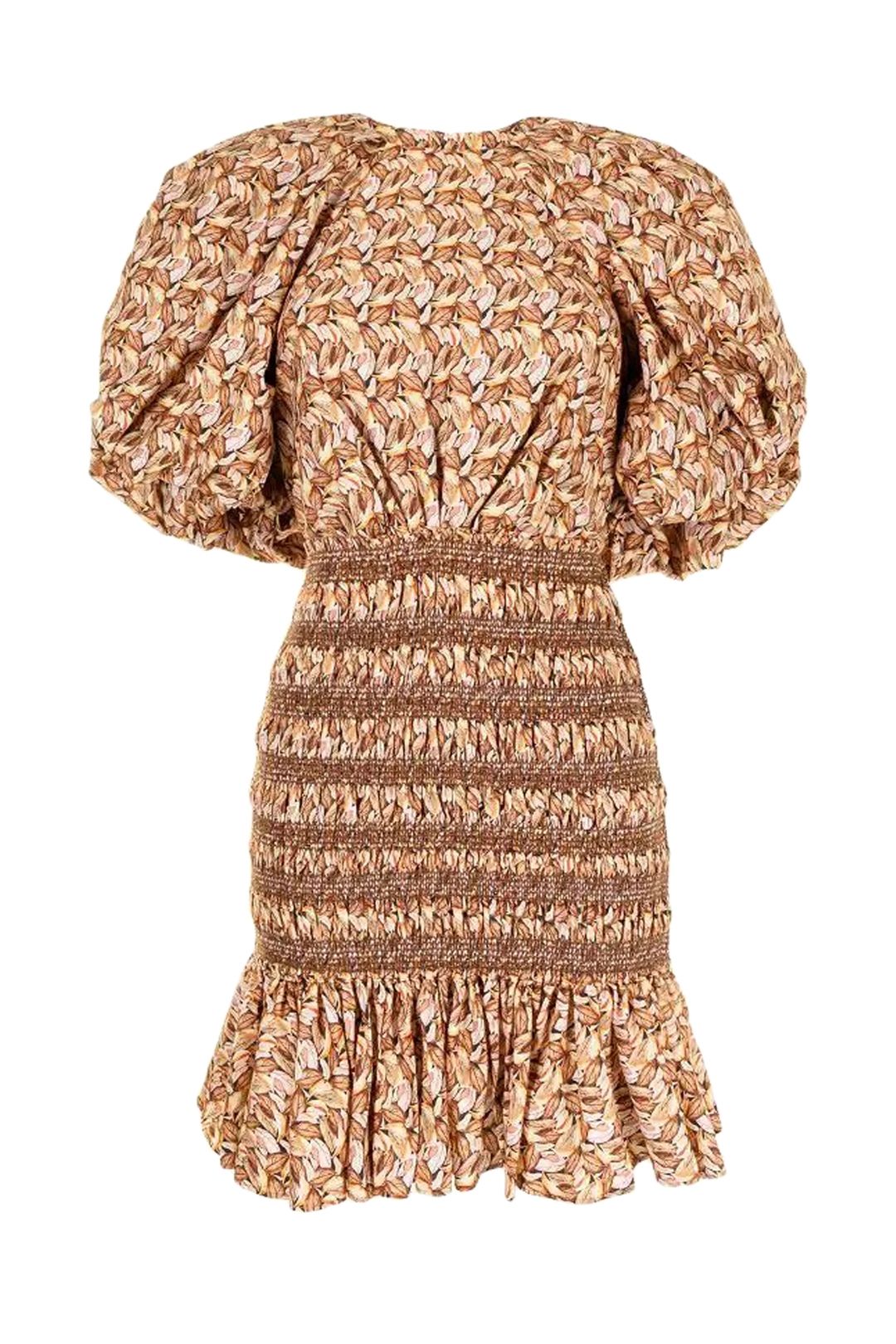 Image of Acler - Brookes Dress - Neutral Leaves