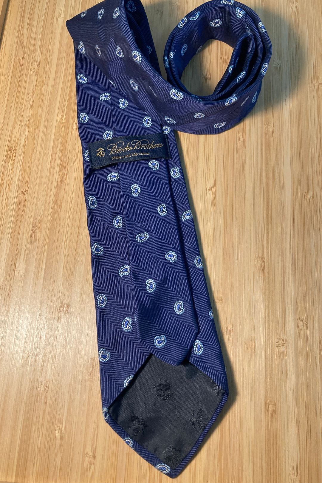 Classic Navy Silk Amoeba Tie