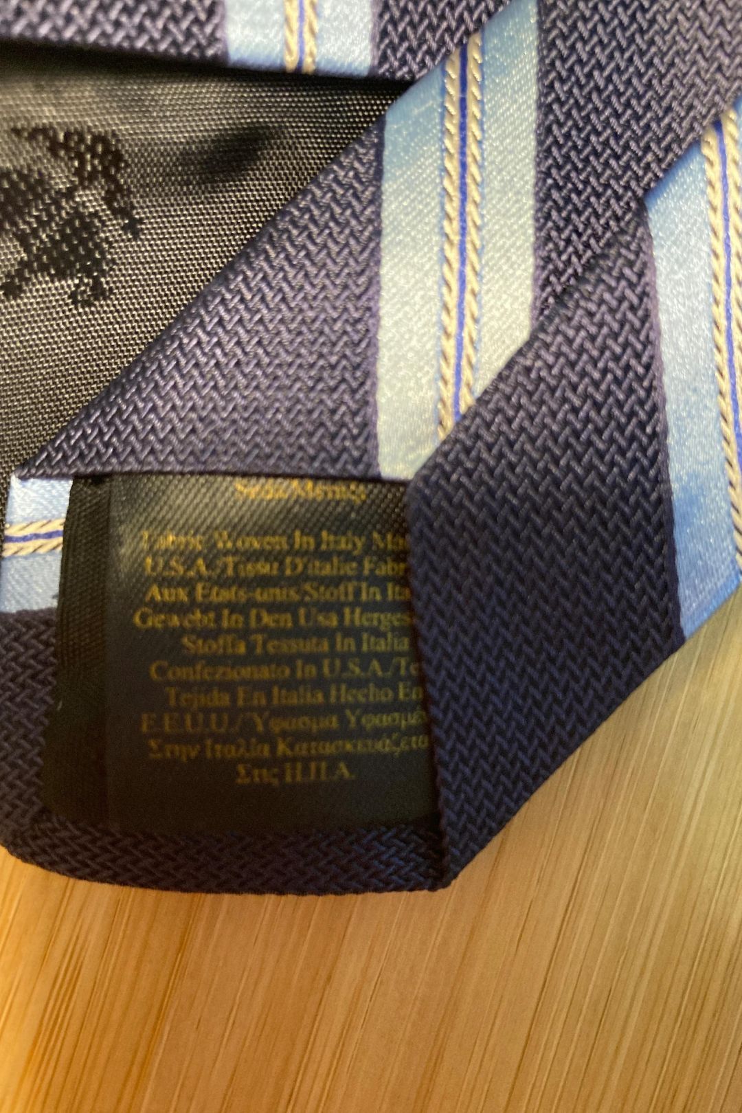 Navy Blue Stripe Preppy Silk Tie