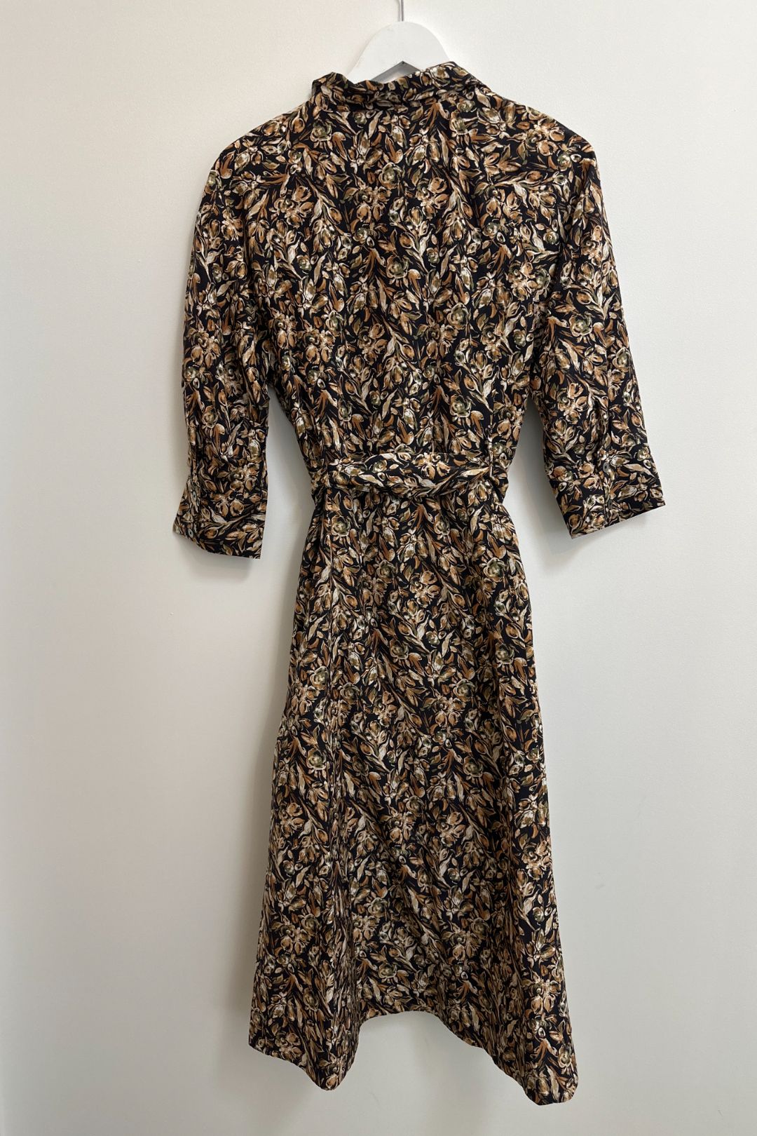 Saba Brown Chiaro Tuck Sleeve Midi Dress