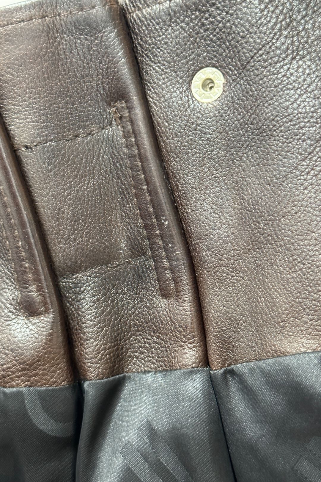 Ganni Brown Grain Leather Asymmetric Skirt