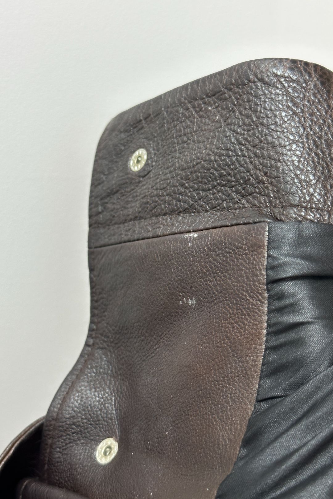 Ganni Brown Grain Leather Asymmetric Skirt