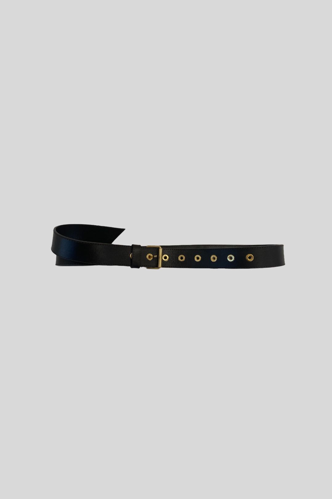 Scanlan Theodore Brown Leather Belt with Gold tone Grommets