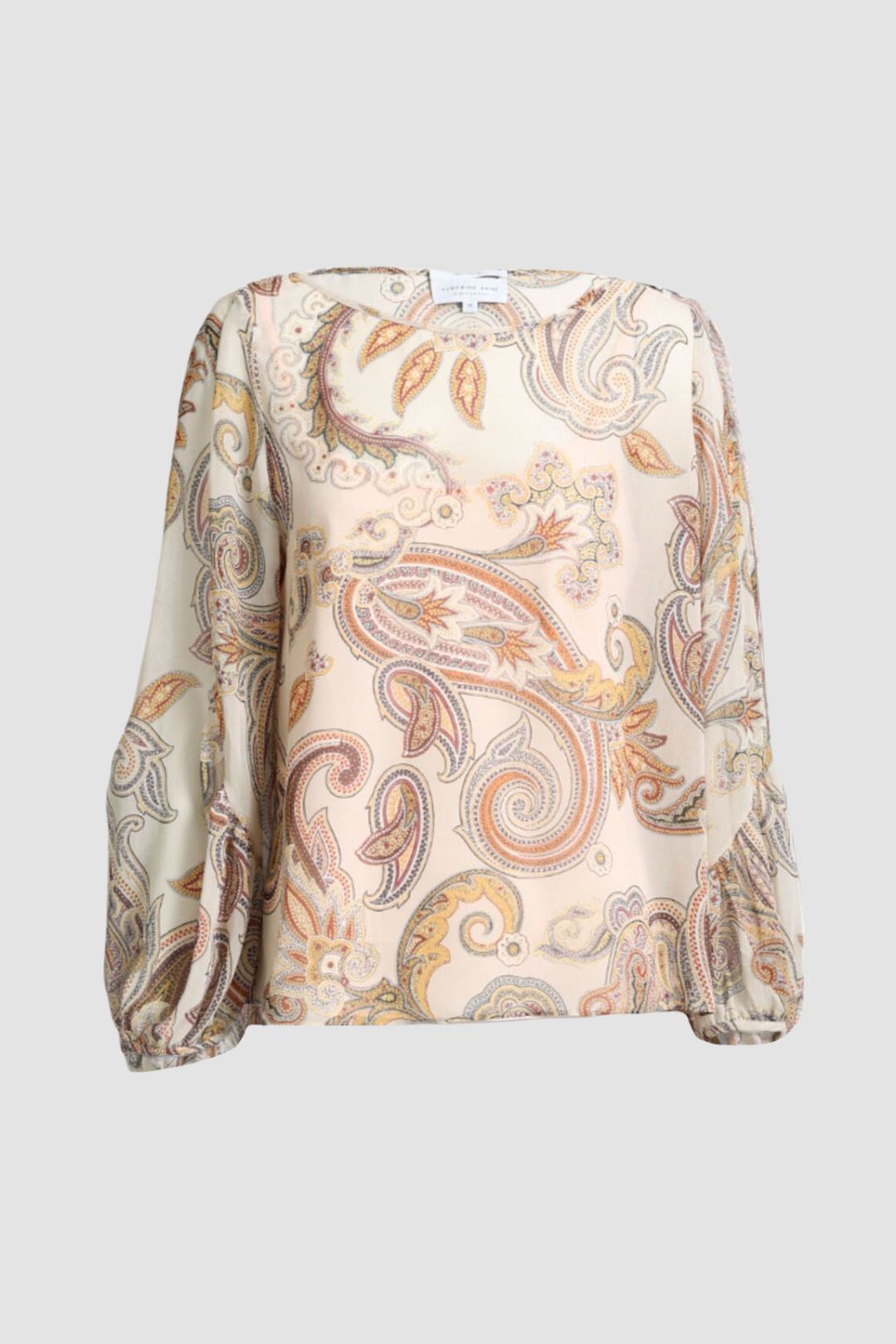 Veronika Maine - Brown Paisley Blouse with Camisole 