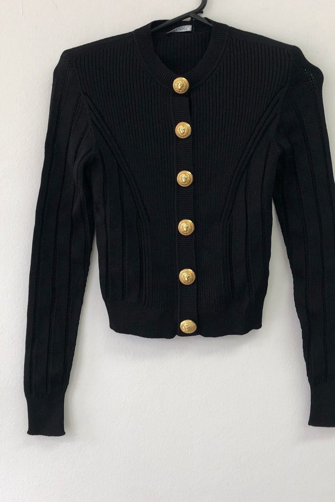 Balmain - Button Embellished Knit Black Cardigan