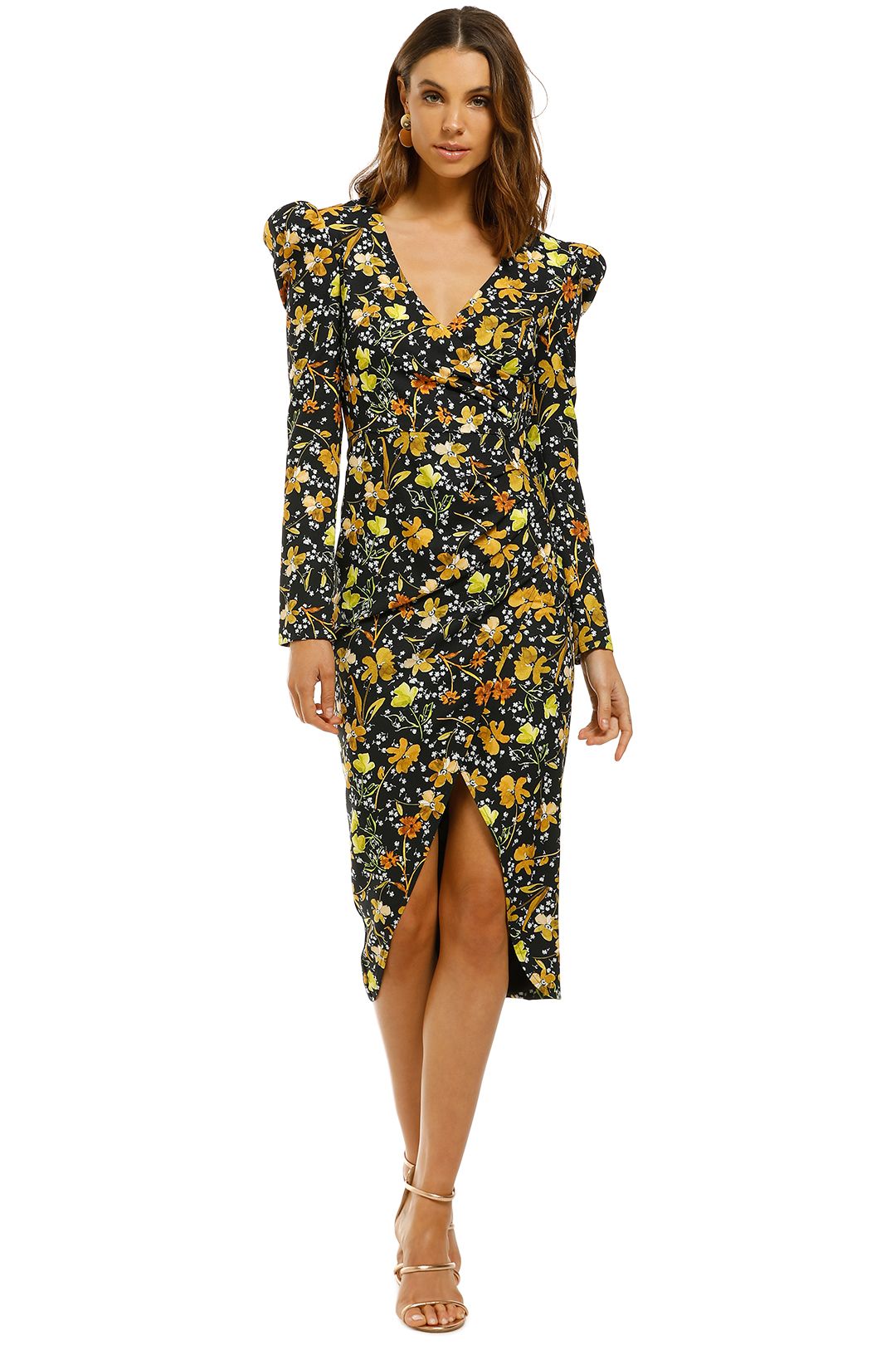 By-Johnny-Bella-Floral-Tuck-Wrap-Midi-Dress-Front
