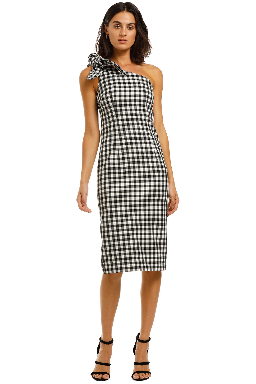 By-Johnny-Georgie-Gingham-Tie-Midi-Black-and-White-Front