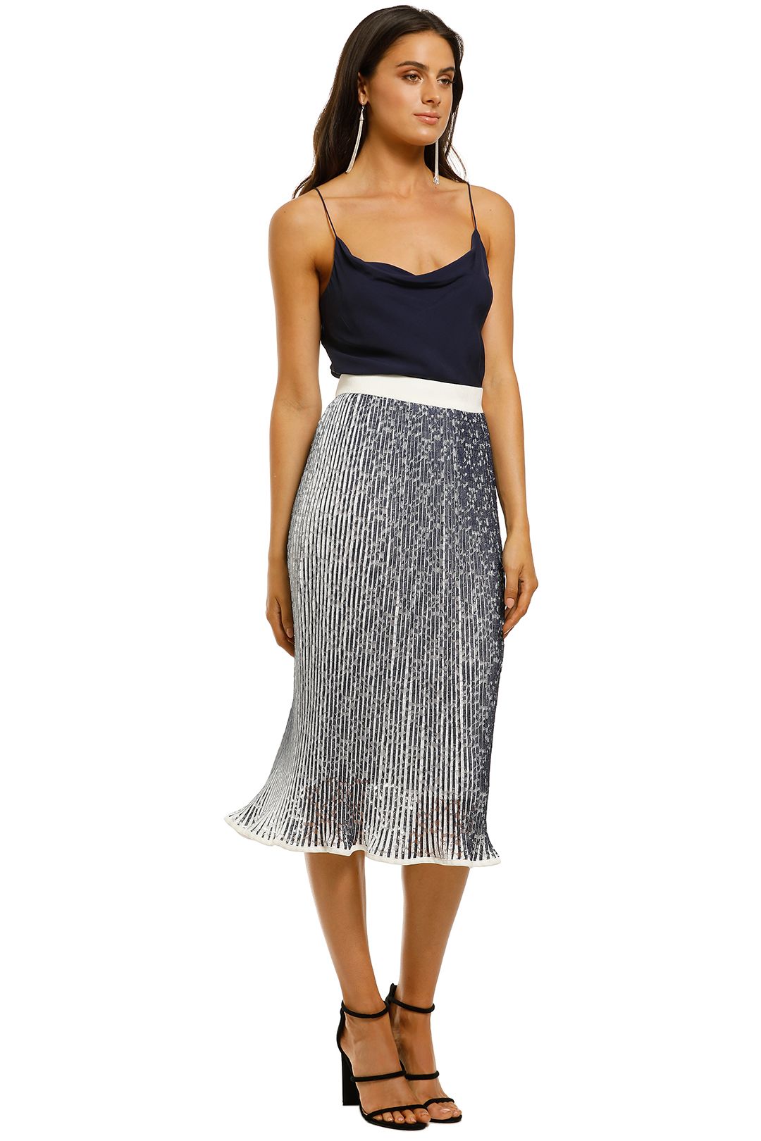 By-Johnny-Lace-Mirage-Pleat-Midi-Skirt-Navy-White-SIde