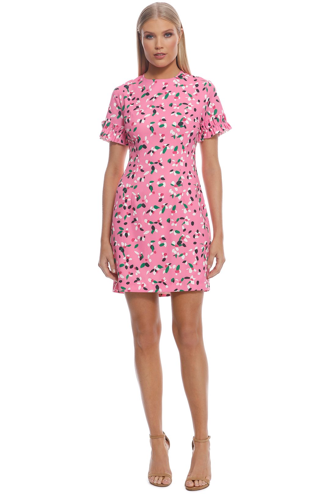 By Johnny - Painted Petal Ruffle Tee Dress - Pink - Front