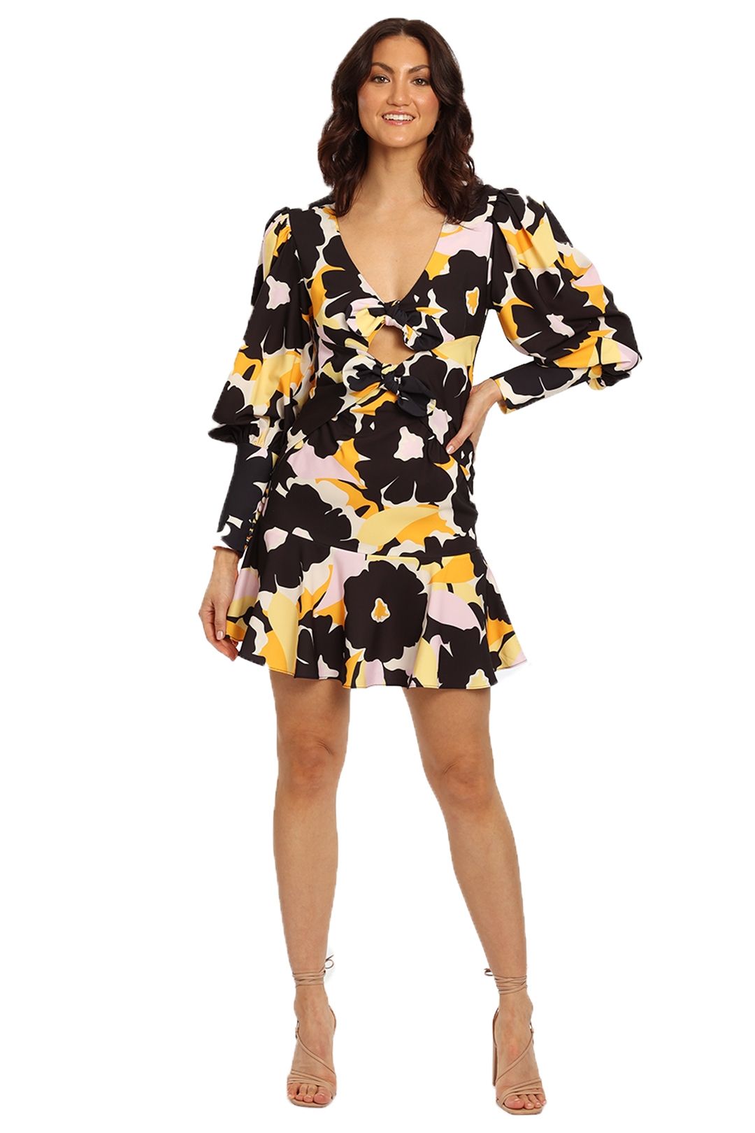By Johnny Bold Blooms Mini Dress Multi Floral balloon