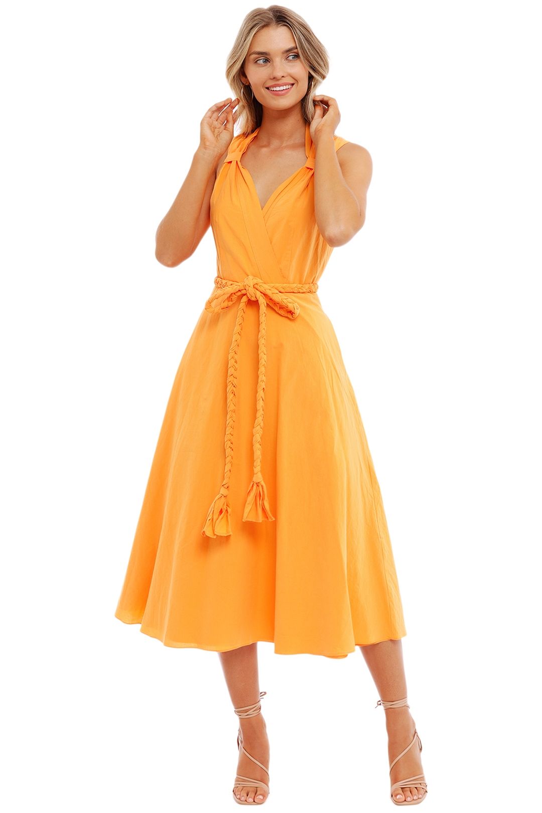 By Johnny Candice Tie Sun Dress Mandarin belted