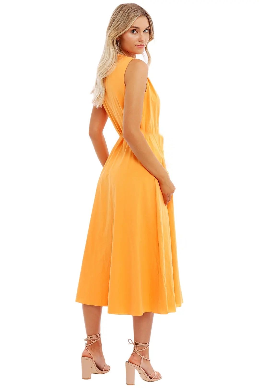 By Johnny Candice Tie Sun Dress Mandarin v neck