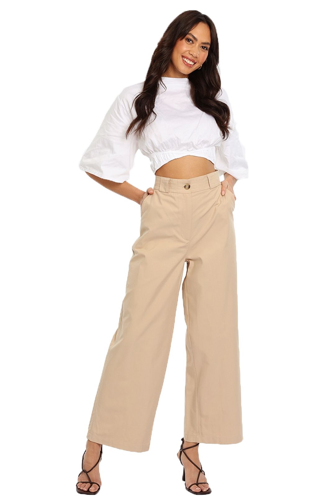 By Johnny Wide Leg Pant Beige