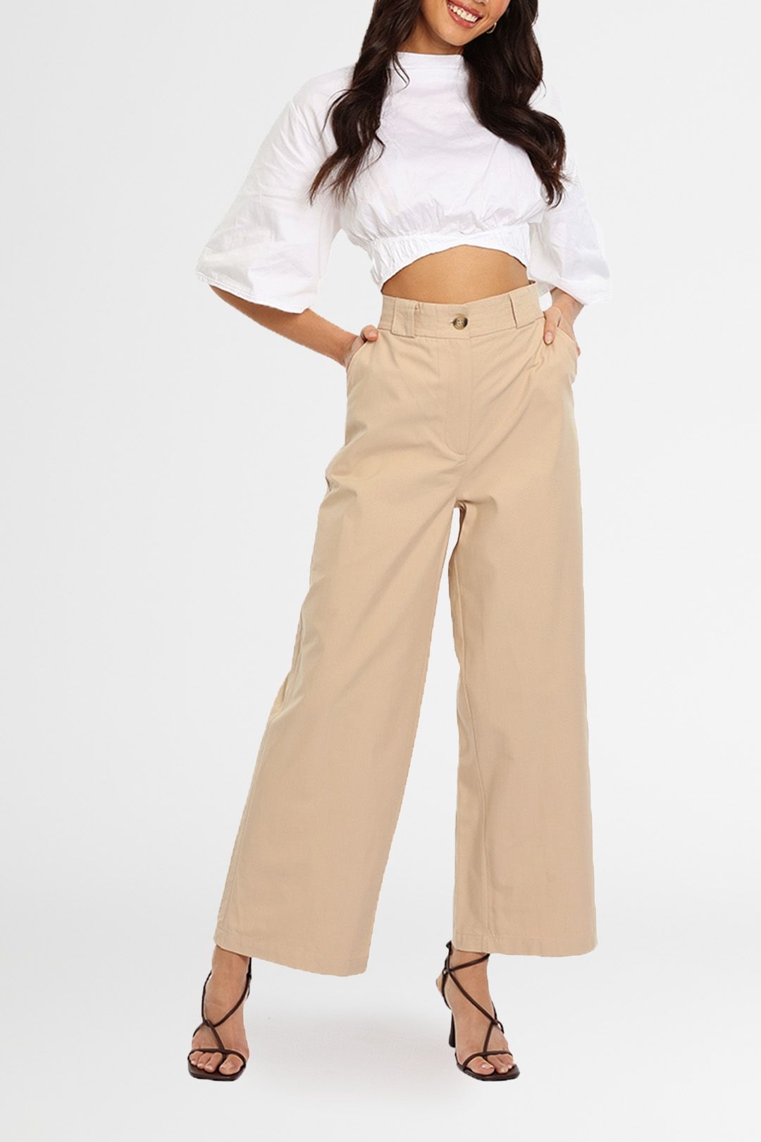 By Johnny Wide Leg Pant Beige