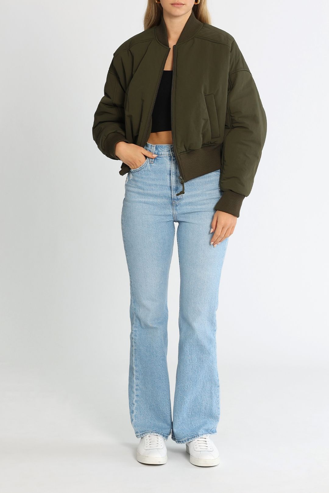 C&M Camilla and Marc Alonso Bomber Jacket Khaki