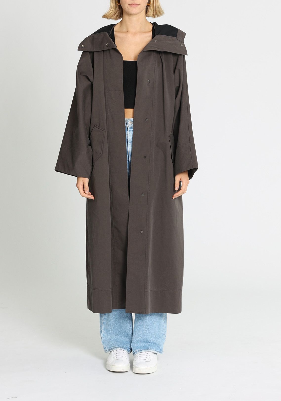 C&M Camilla and Marc Dunne Hooded Coat Coal
