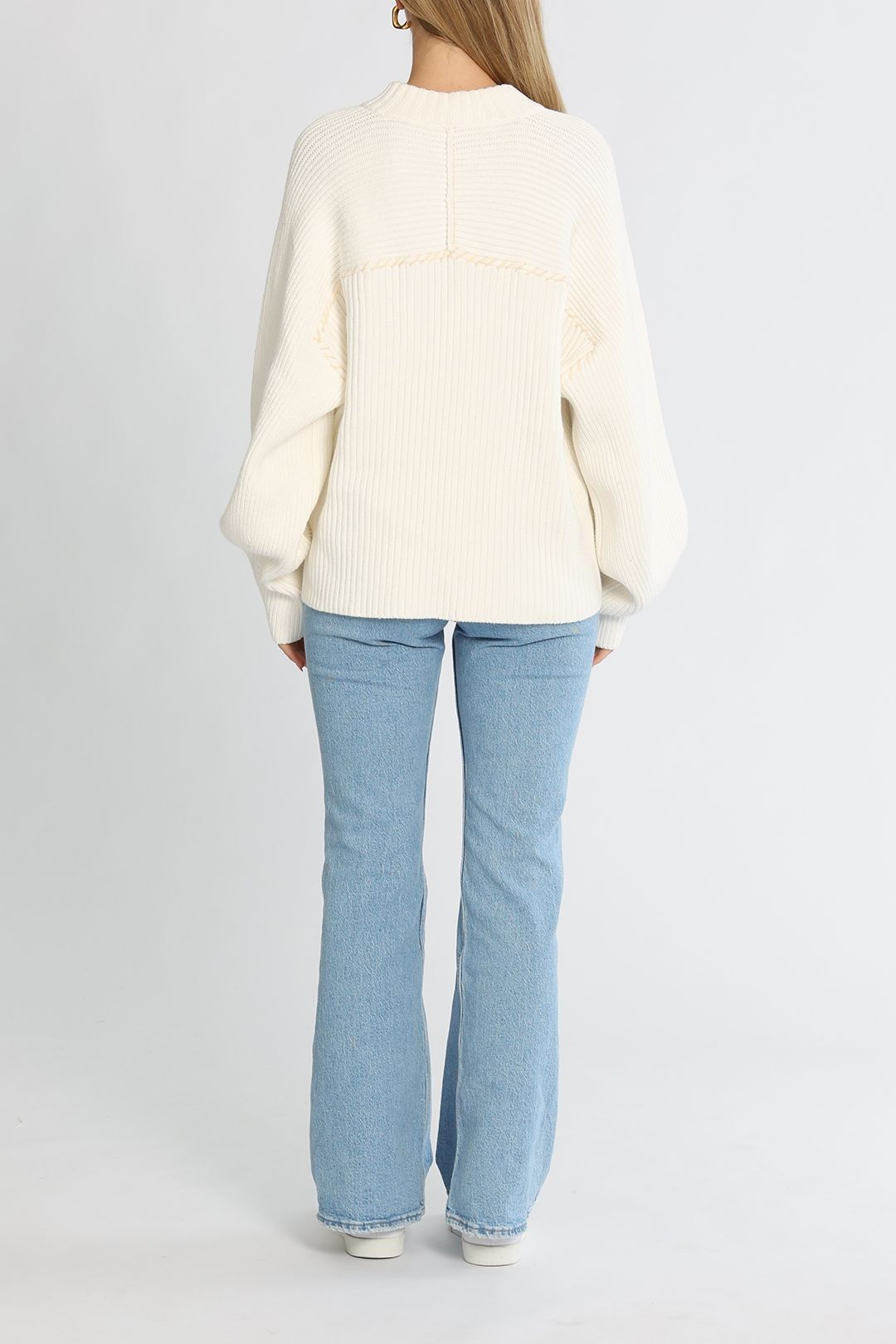 C&M Camilla and Marc Ray Knit Crew Frost Relaxed Fit