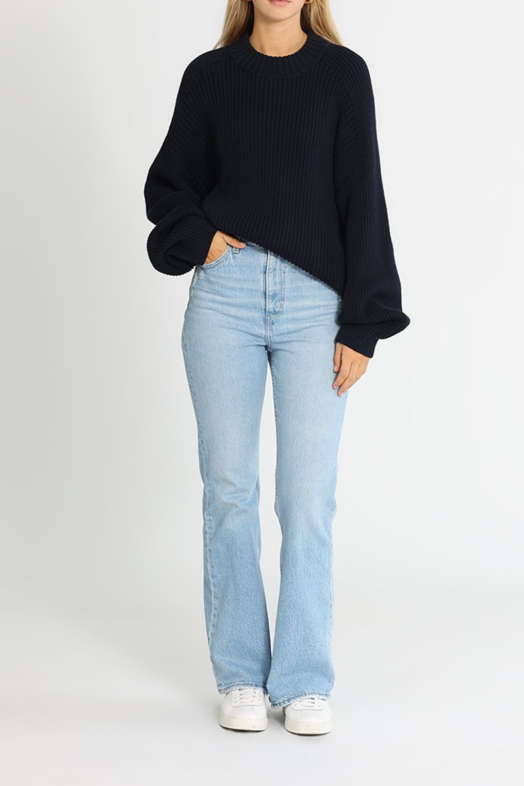 C&M Camilla And Marc Ray Knit Crew Navy