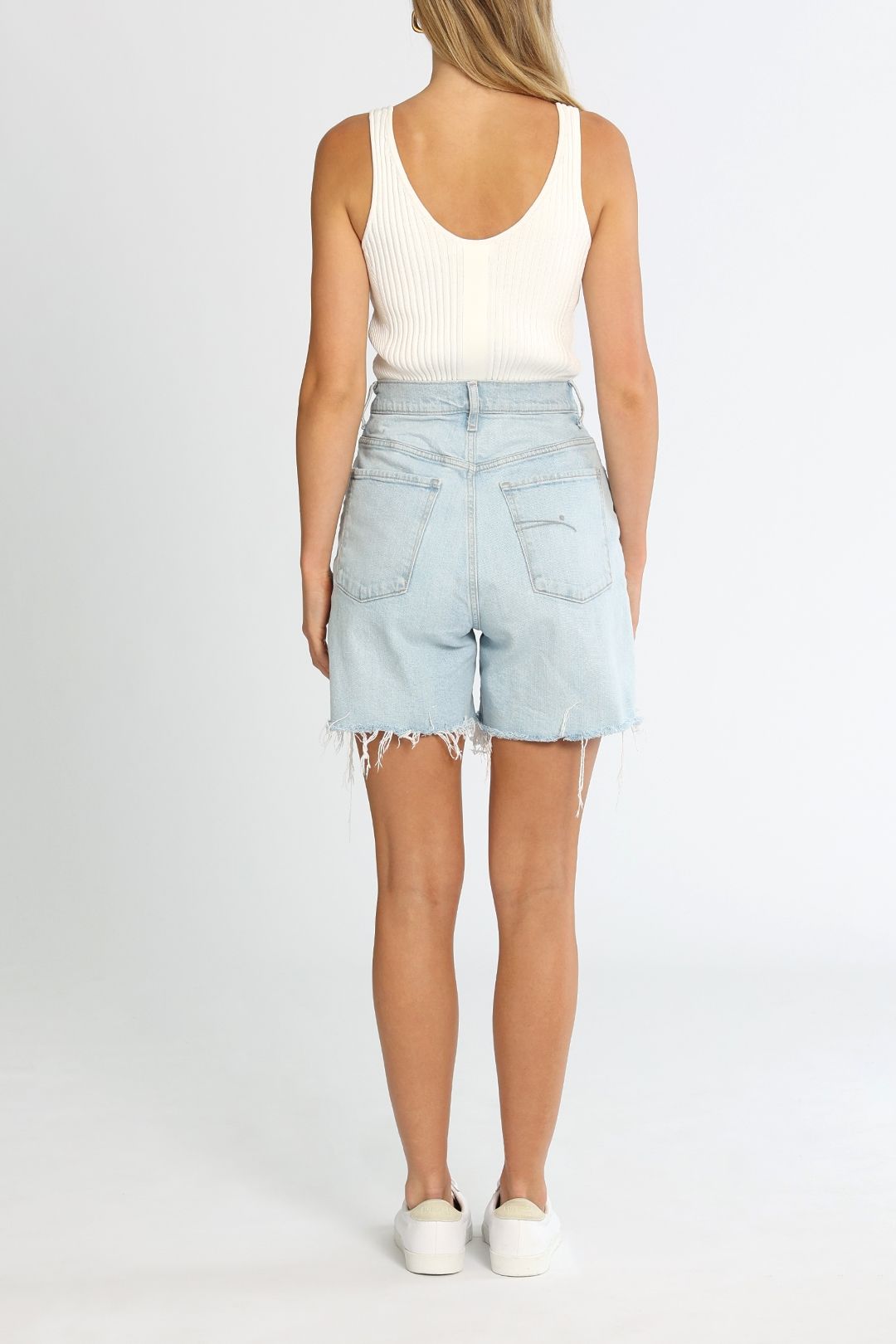 Calvin Klein Iconic Rib Cami Top Bright White V Neck