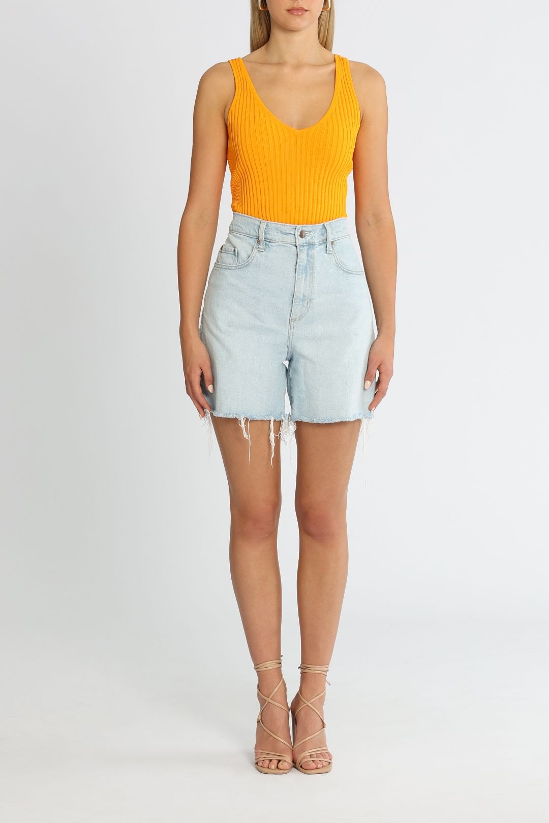 Calvin Klein Iconic Rib Cami Top Orange Flash