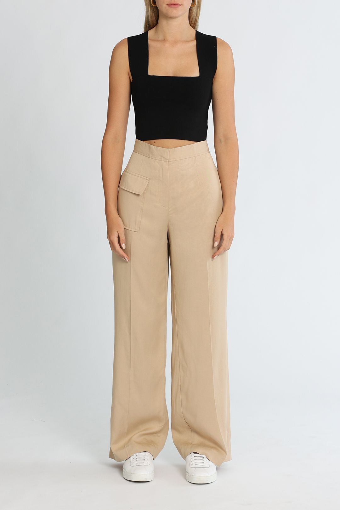 Calvin Klein Utility Tencel Wide Leg Pant Moccasin