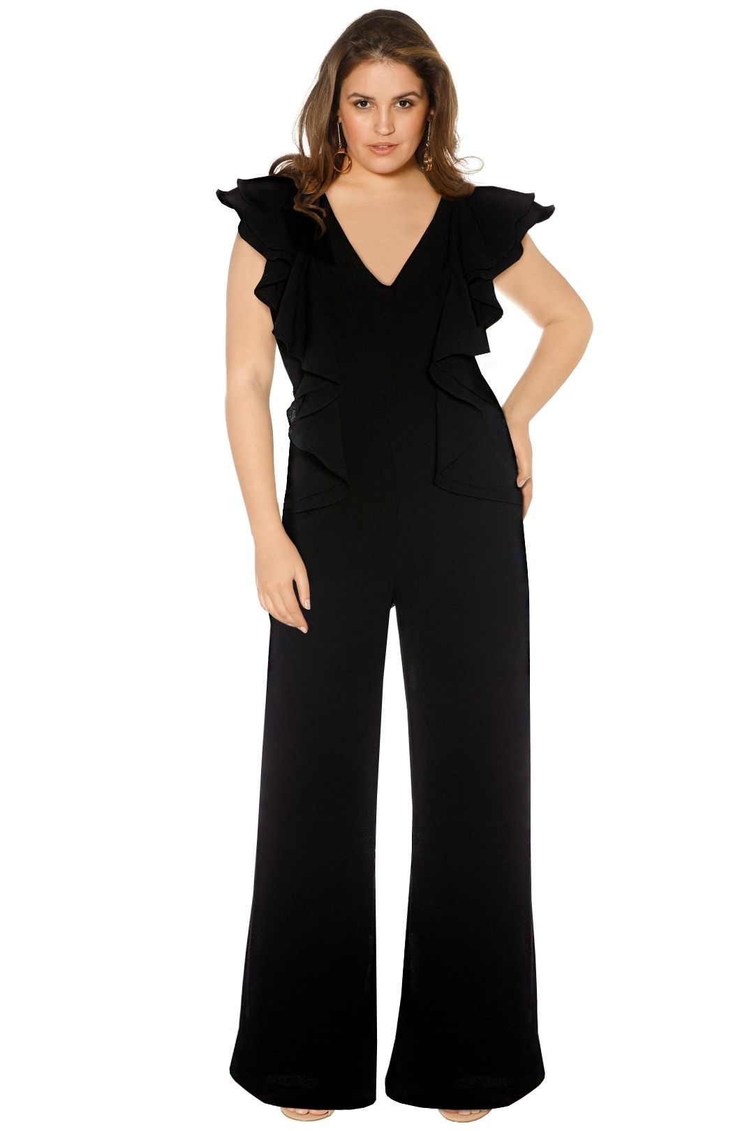 Metal Clouds Pantsuit in Black by C/MEO Collective for Rent