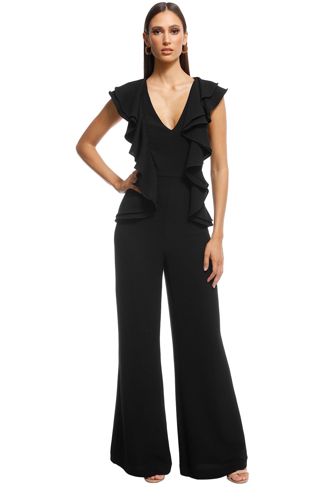 Metal Clouds Pantsuit in Black by C/MEO Collective for Rent