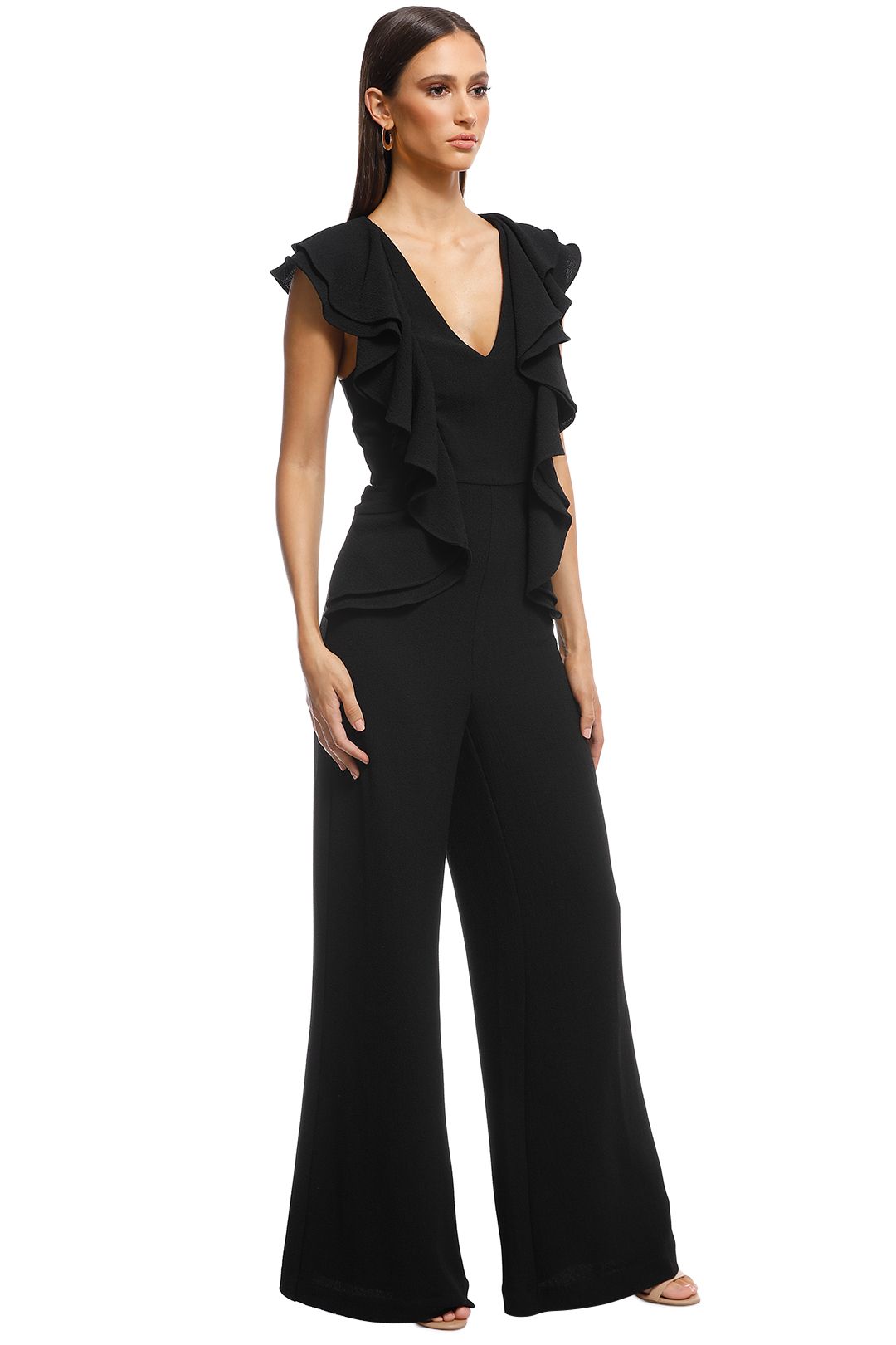 Metal Clouds Pantsuit in Black by C/MEO Collective for Rent
