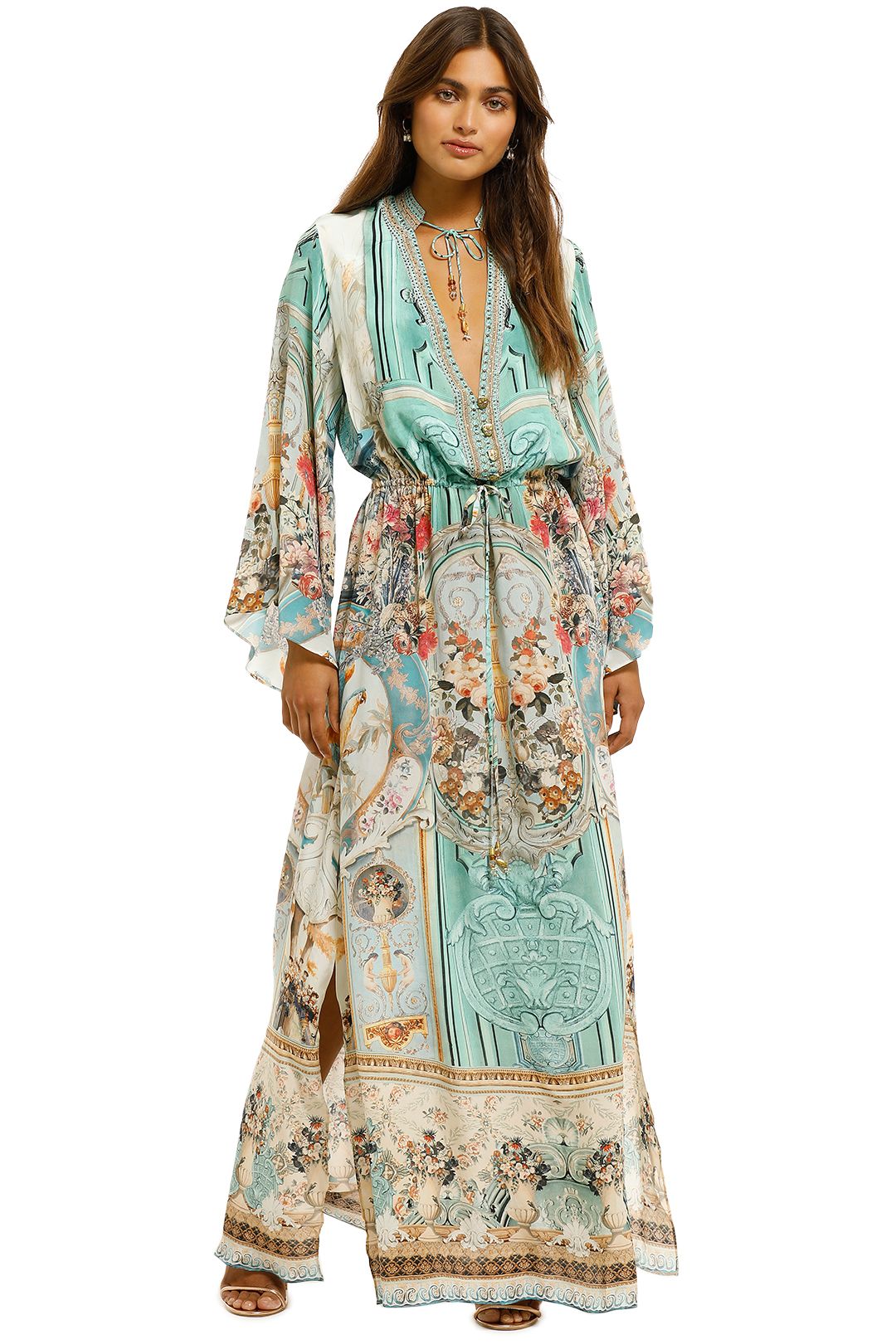 Camilla-Drawstring-Button-Up-Dress-Dream-of-Marie-Front