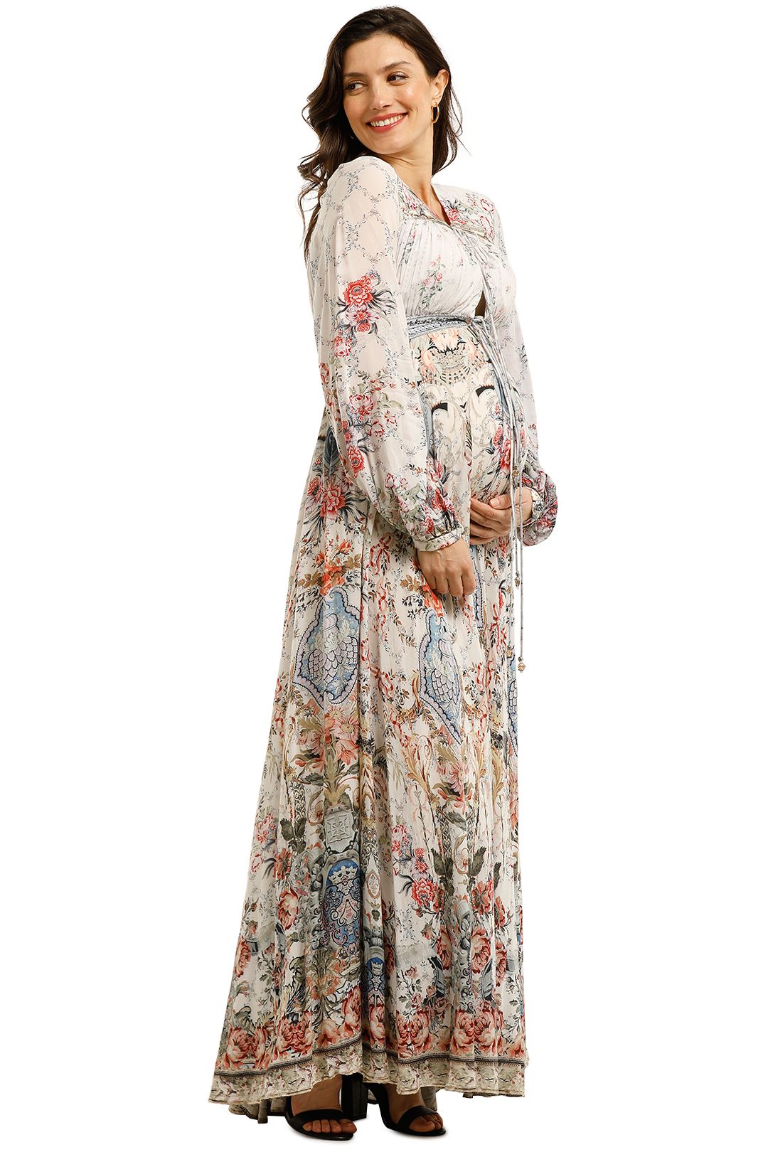 LONG OPEN FRONT PEASANT DRESS ONE FLEW OVER