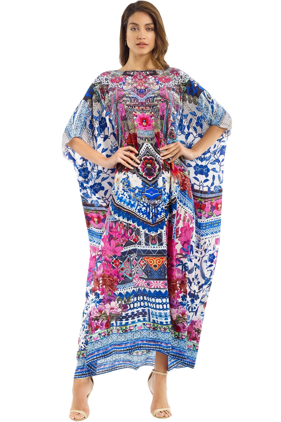 Bohemian Paradise Kaftan in Blue by Camilla for Rent