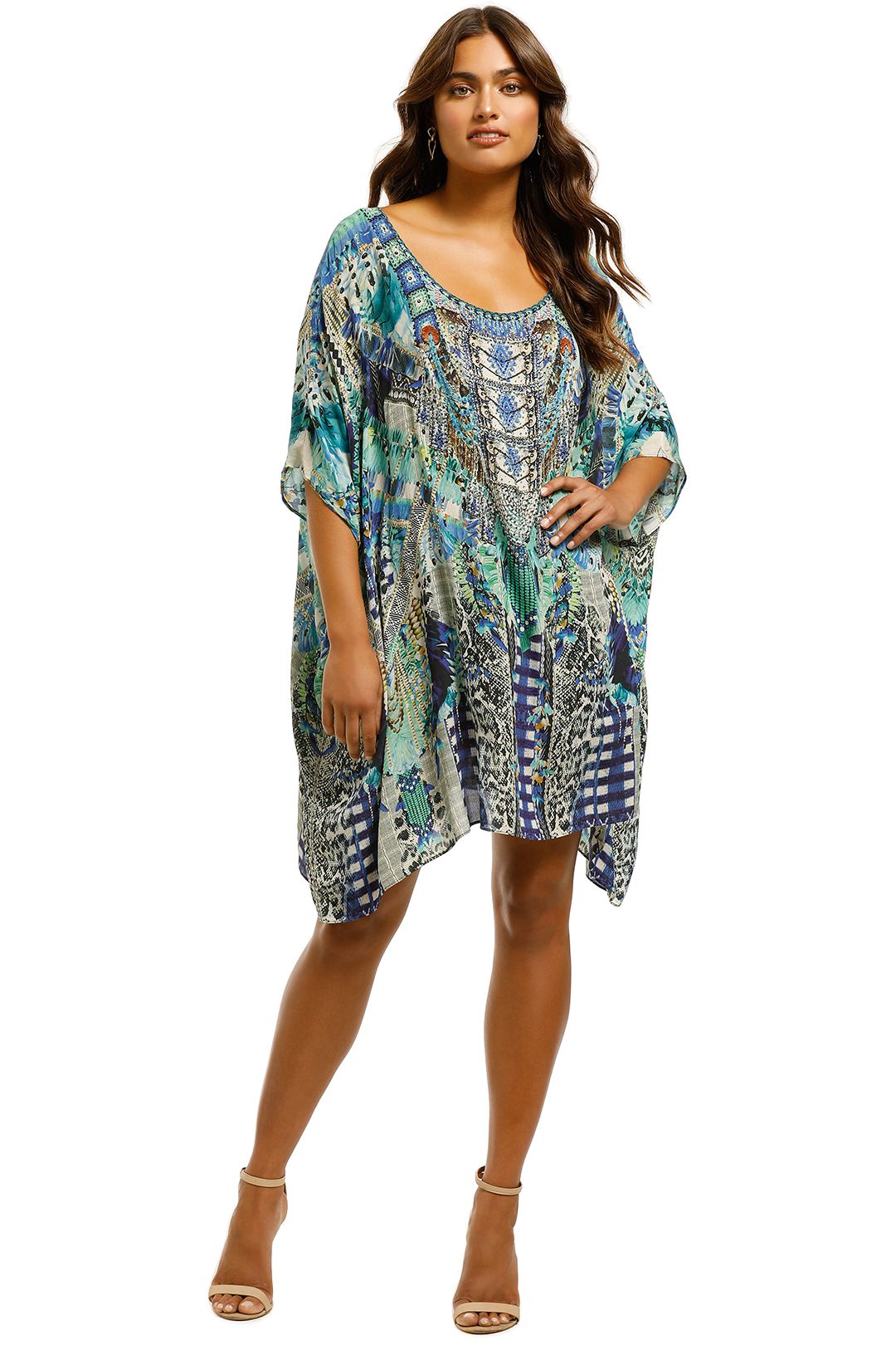Leave Me Wild Short Round Neck Kaftan by Camilla for Hire