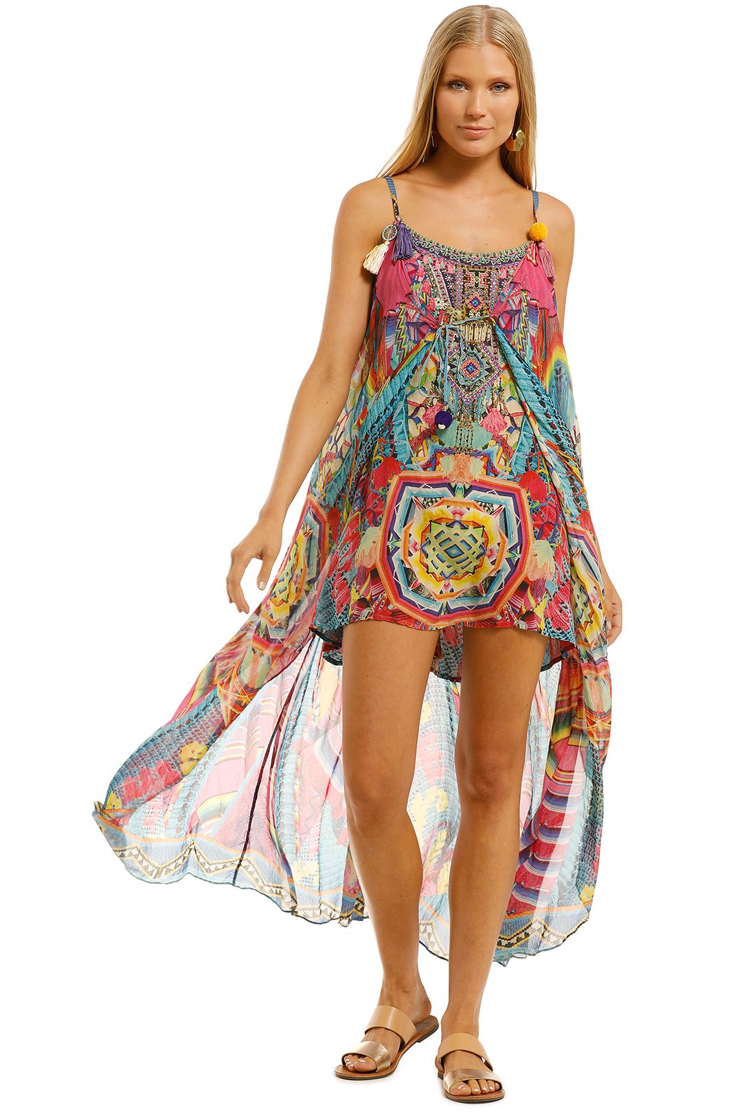 Camilla - Ms Mochilla Mini Dress with Long Overlay - Prints - Front