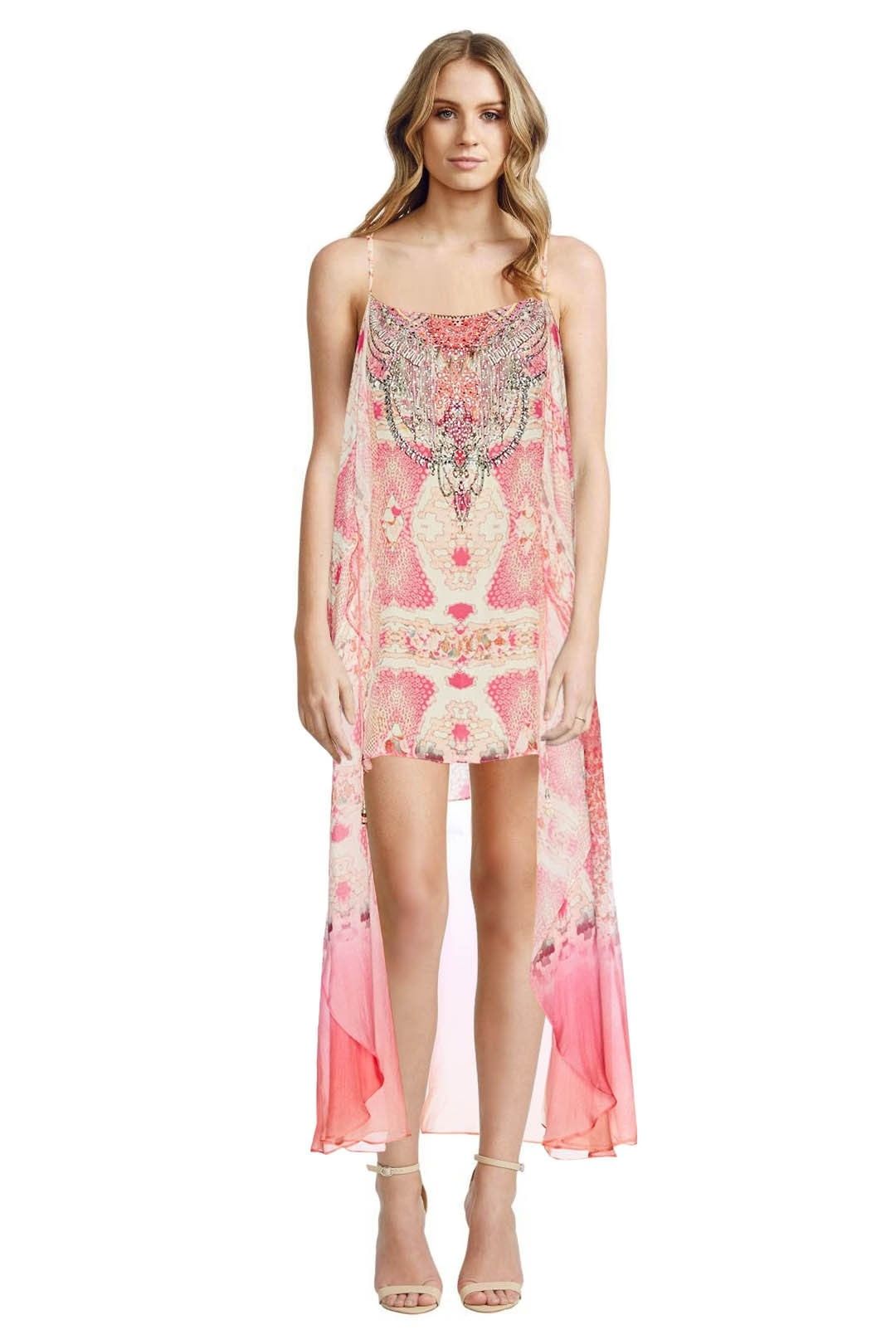 Camilla - Sea Serpent Mini Dress with Long Overlay - Prints - Front