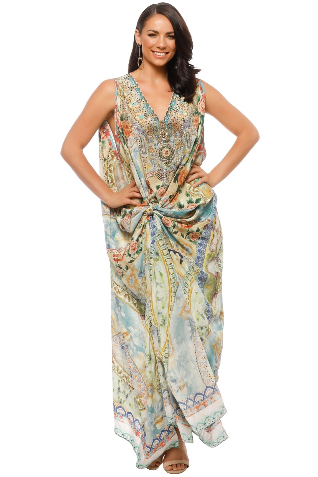 camilla split front kaftan styling