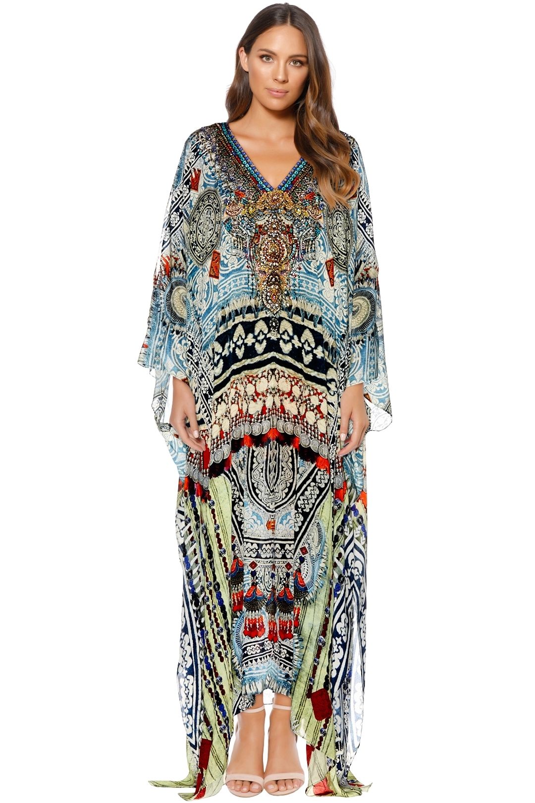 Camilla - Teacher’s Pet Split Front Sleeve Kaftan - Prints - Front