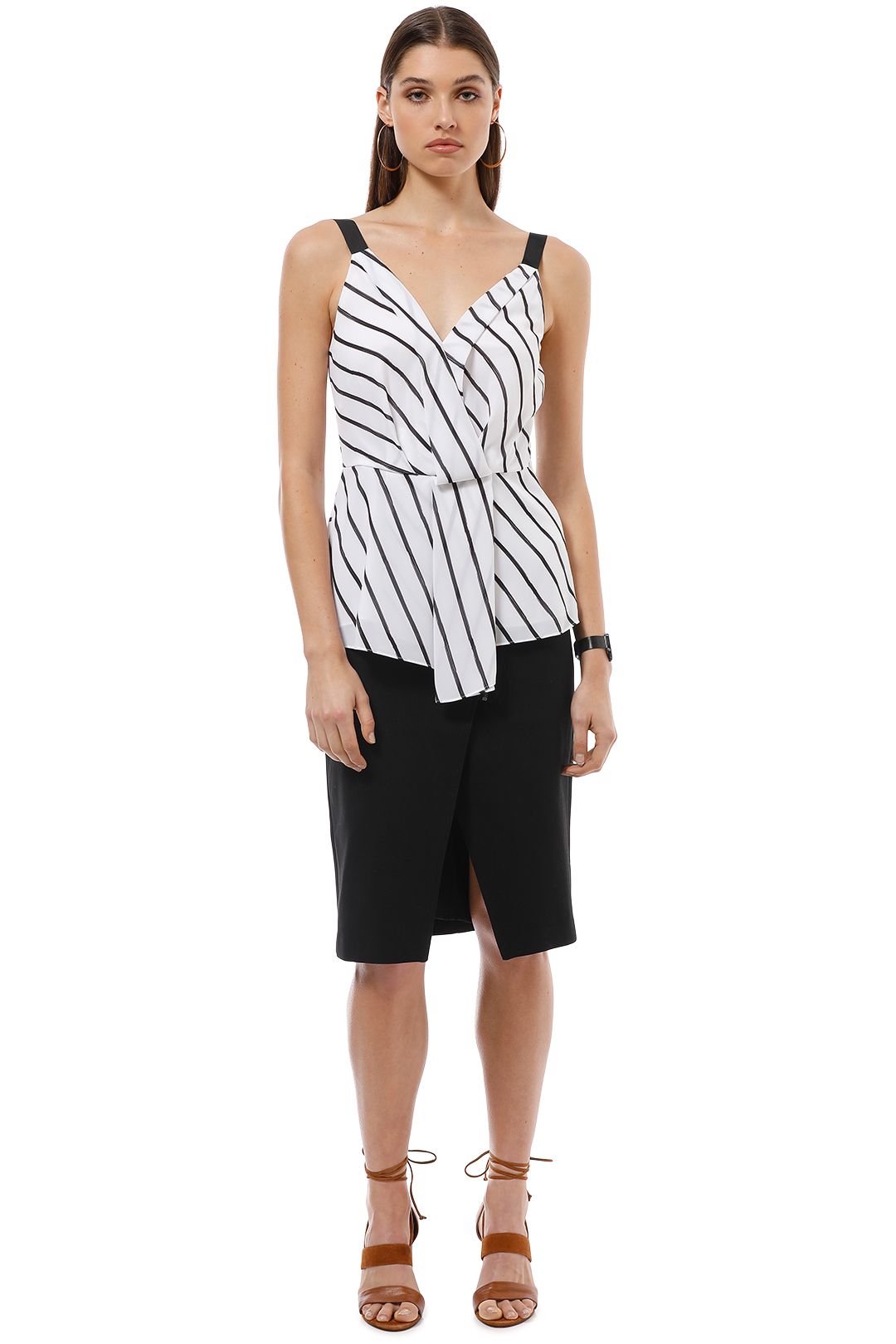 Camilla and Marc - Bassano V-Neck Top - Black White - Front