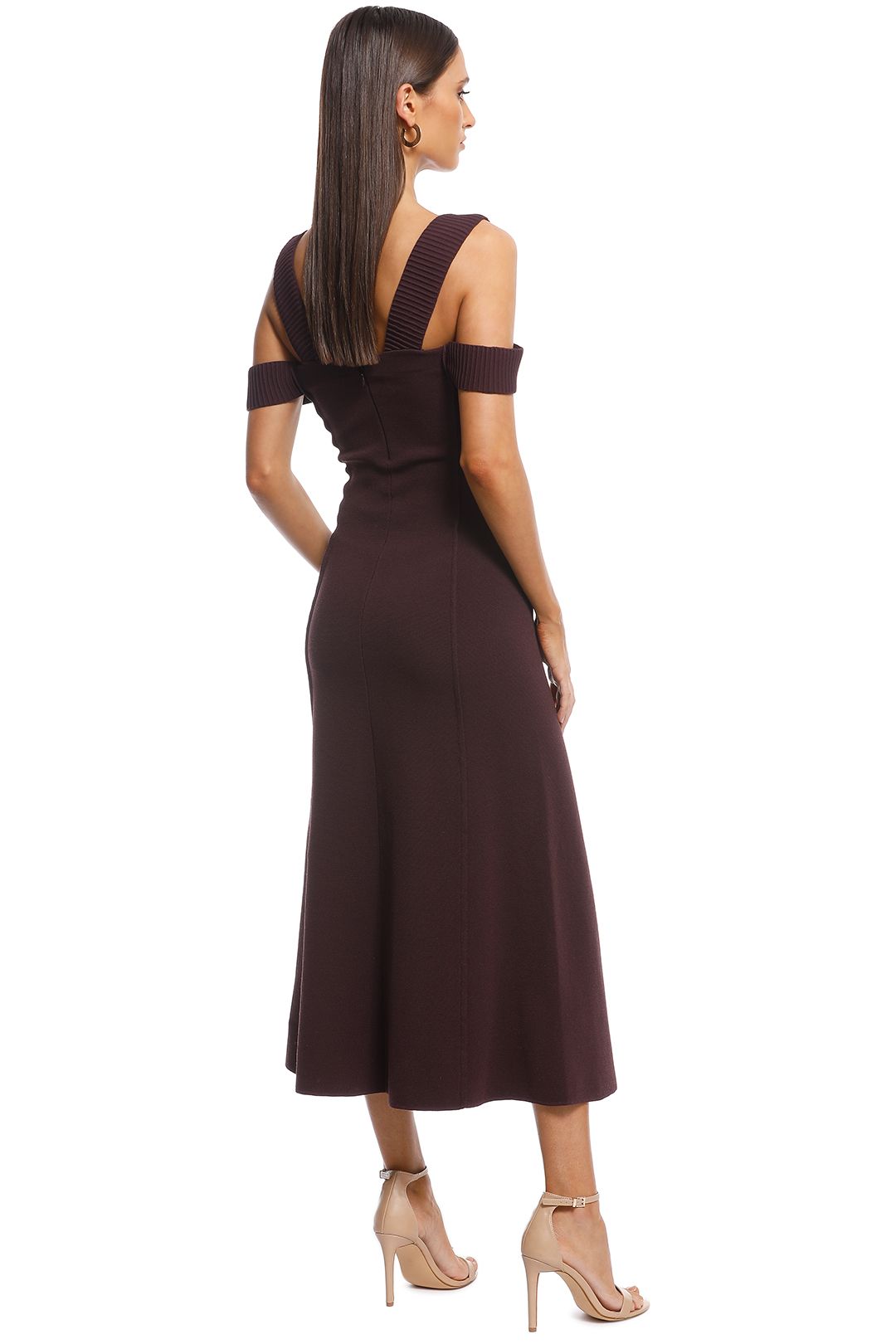Camilla and Marc - Carole Fit and Flare Midi Dress - Burgundy - Back