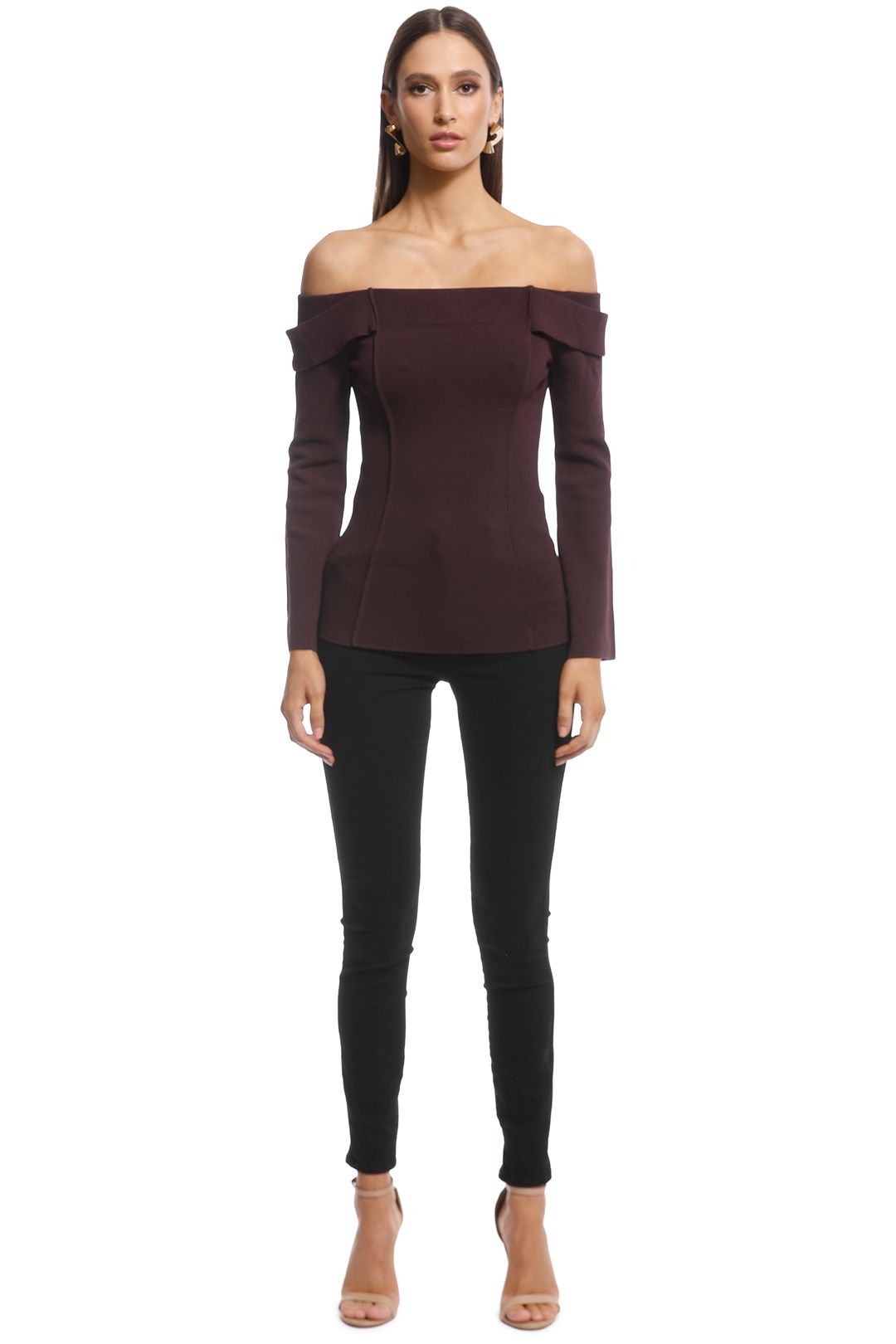 Camilla and Marc - Carole Knit Top - Burgundy - Front